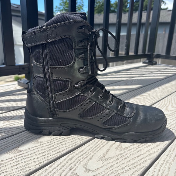 Thorogood Deuce Tactical Boots Men's Sz 14 W Black Z-Trak 8" Waterproof Side Zip - Picture 2 of 13